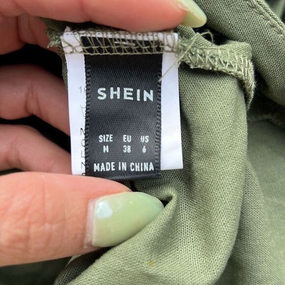 Women’s Army Green Ruched Backless Sleeveless Square Neck Midi Dress - Picture 10 of 11